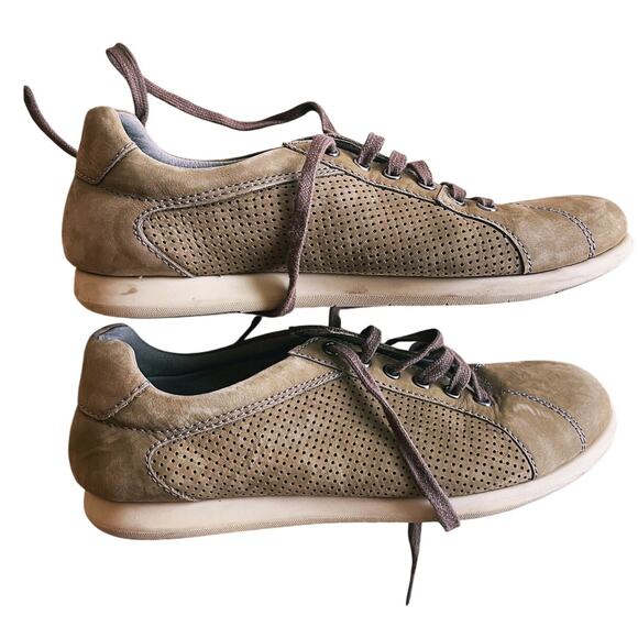 Frau Fx Men's Italian Suede Sneakers 9 Low Top Quiet Luxury Brown Streetwear - Picture 1 of 9